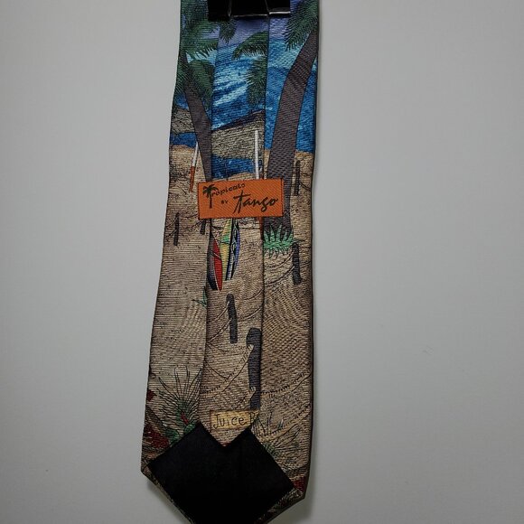TANGO TROPICAL MENS TIE SKY/OCEAN/BEACH/ PALM TREES ******MADE IN USA****** - Picture 3 of 4